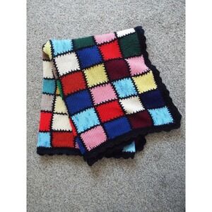 #6 - Afghan Crochet Blanket Multicolored 74"L x 41"W CALLOUT